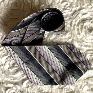 New Pavone mens silk striped tie